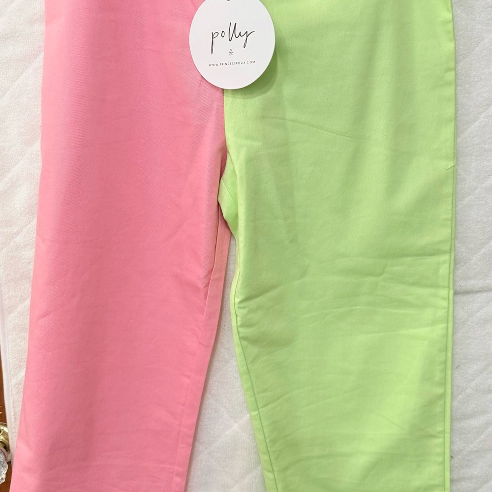 Princess Polly Pink and Lime Pants size 6 NWT